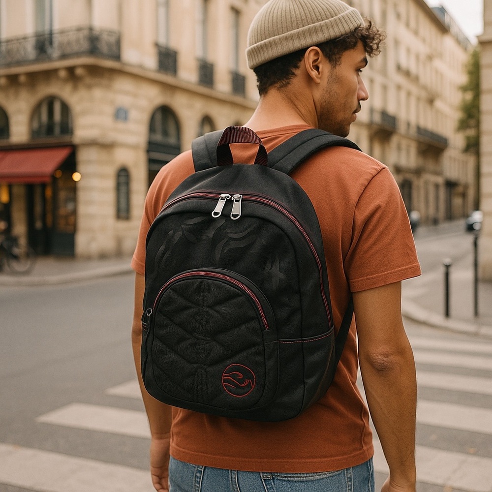 TONY HAWK® Skateboarders  16” BACKPACK Black with red details​ NWOT